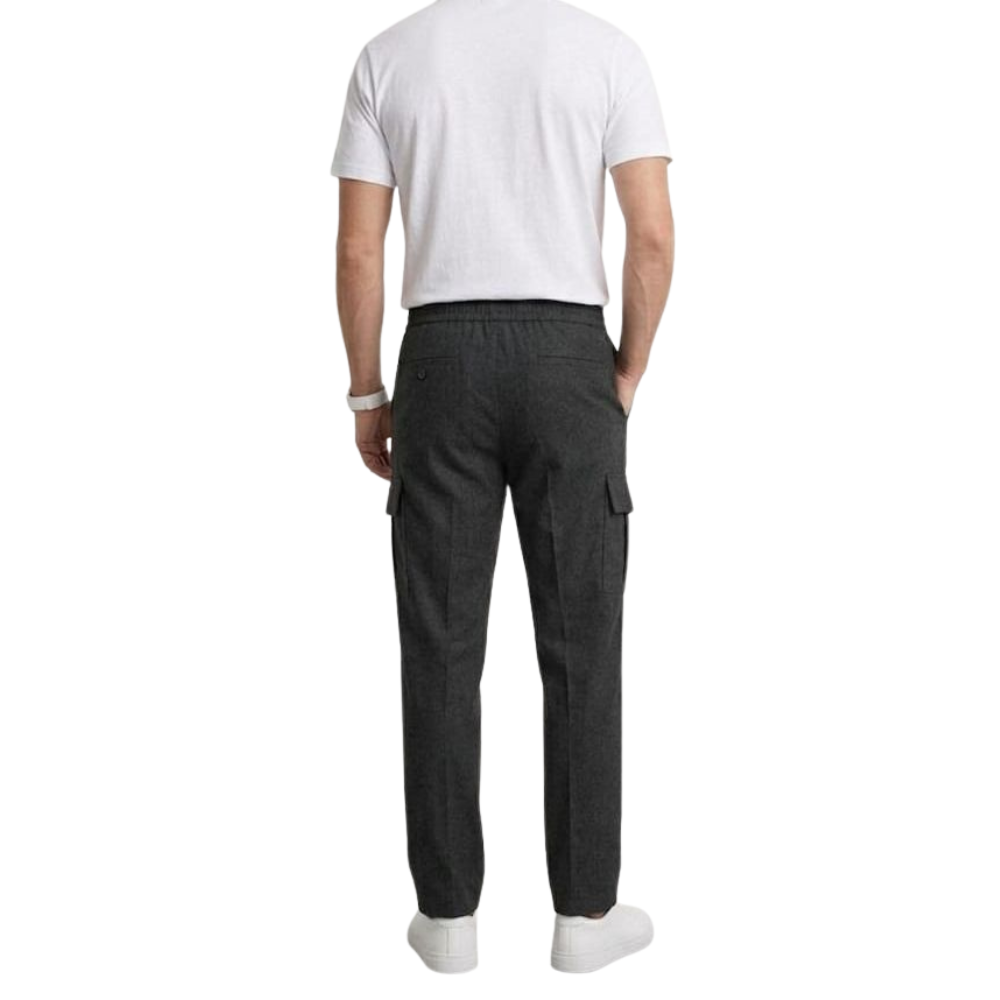 Charcoal Textured Cargo Relaxed Fit Trouser