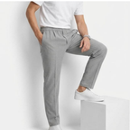 Light Grey Textured Pleated Slim Tapered Trouser
