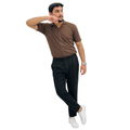 Pair of Brown Cuban Collar Shirt & Charcoal Trouser