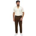 Pair of Off-White Cuban Collar Shirt & Dark Brown Trouser
