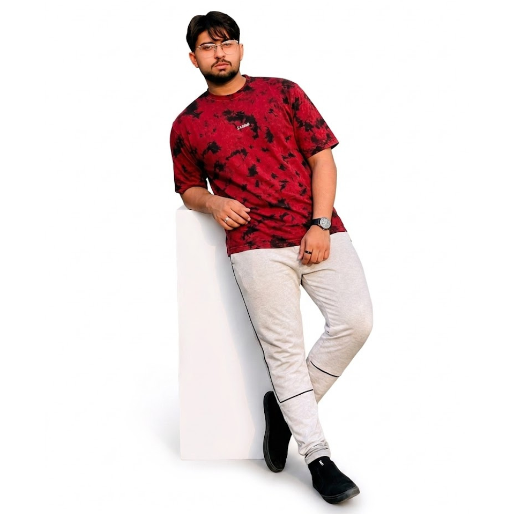 Red Acid Wash Oversized Tee