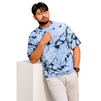 Blue Acid Wash Oversized Tee