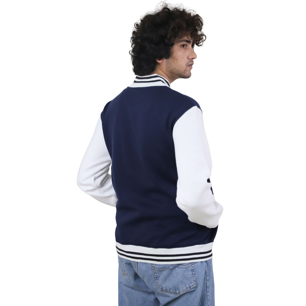 Navy Varsity Letter N Bomber Jacket