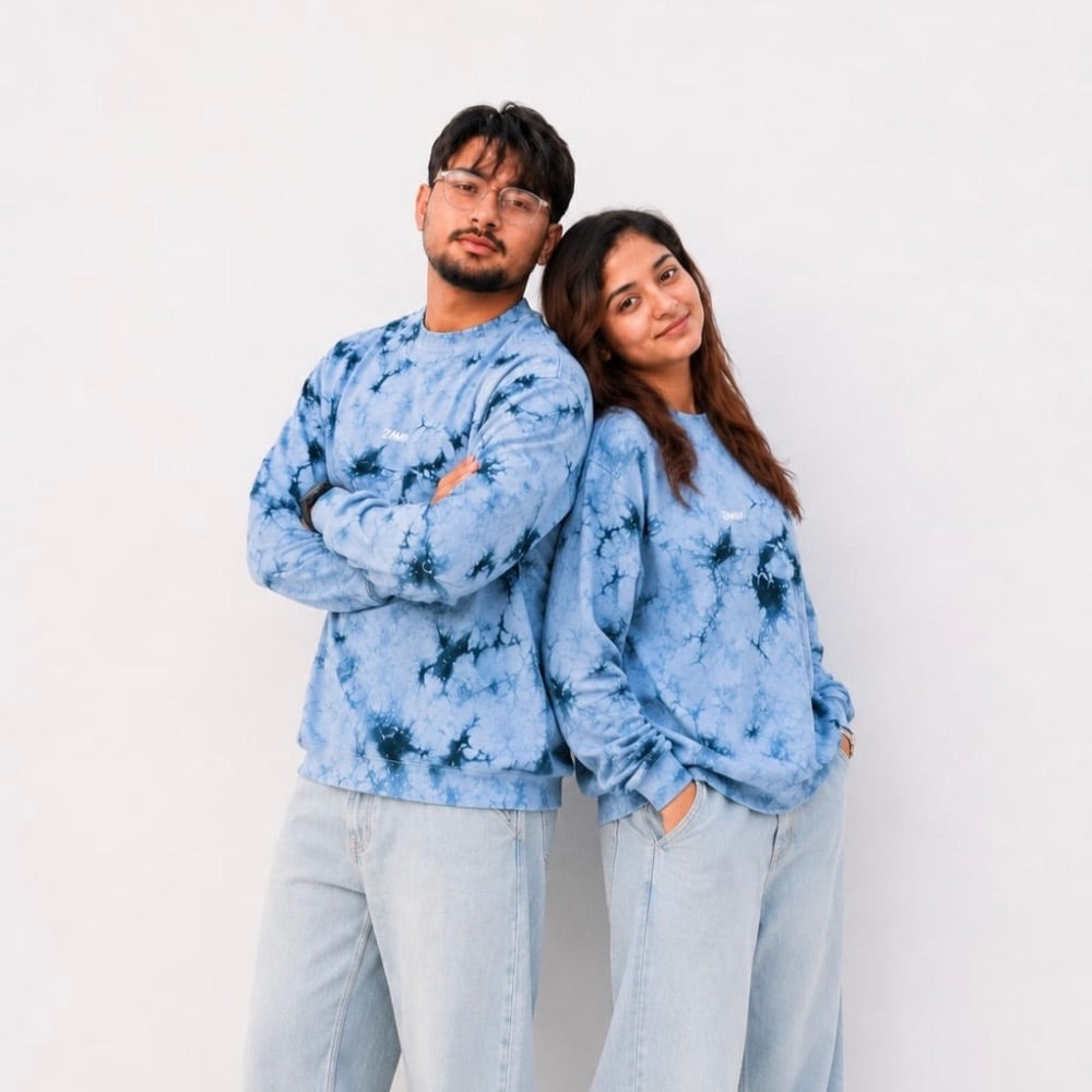 Blue Acid Wash Oversized Tee