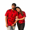 Red Acid Wash Oversized Tee