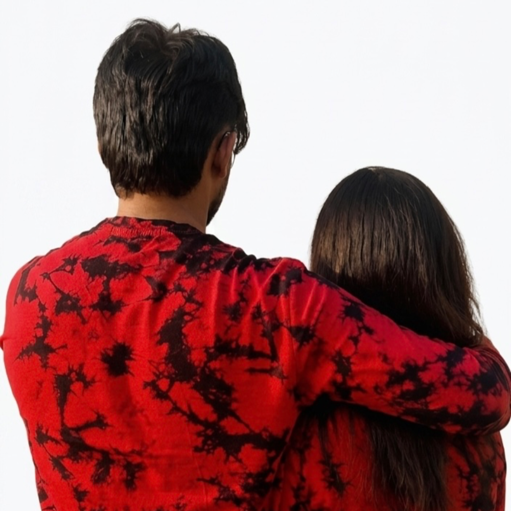 Red Acid Wash Oversized Tee
