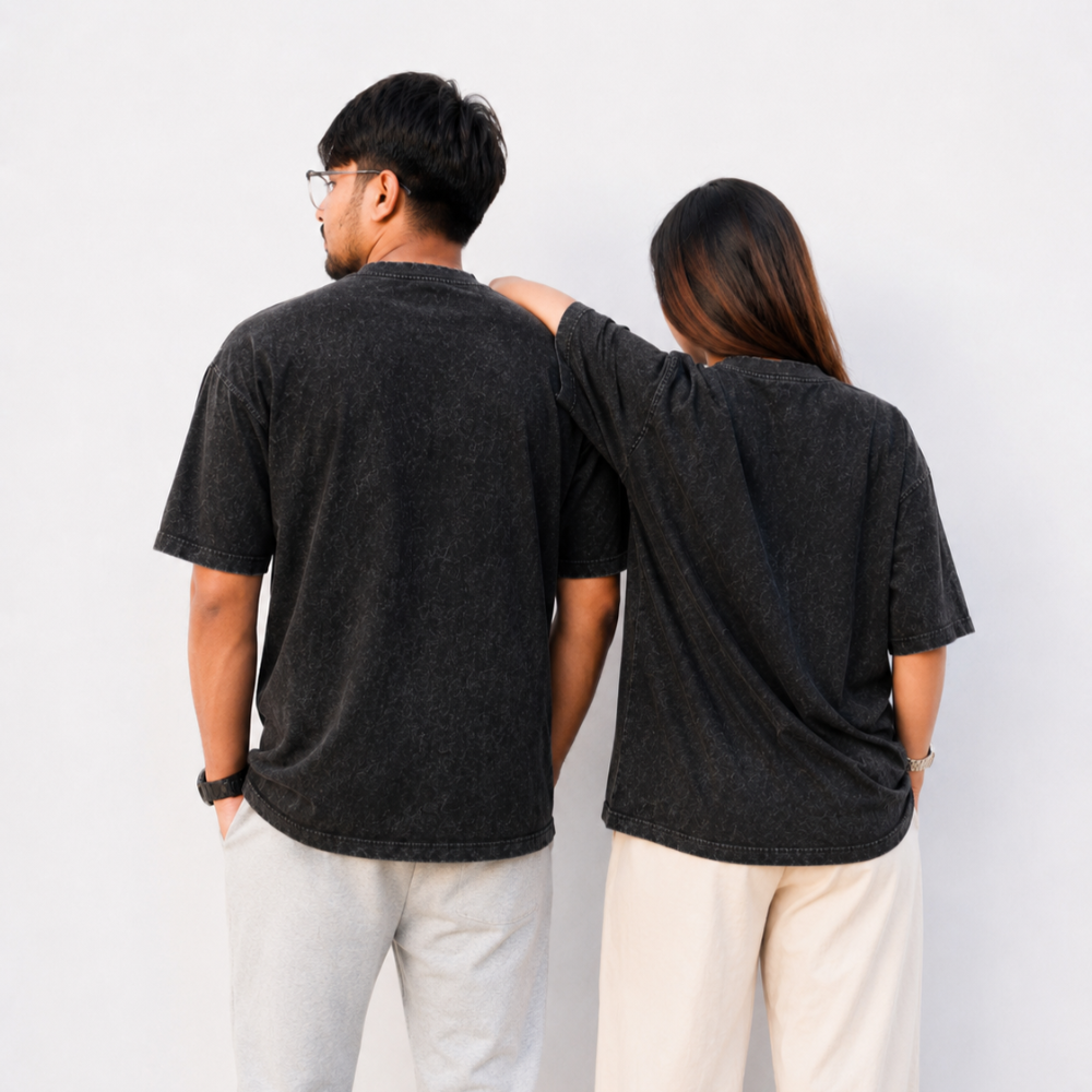 Charcoal Acid Wash Oversized Tee