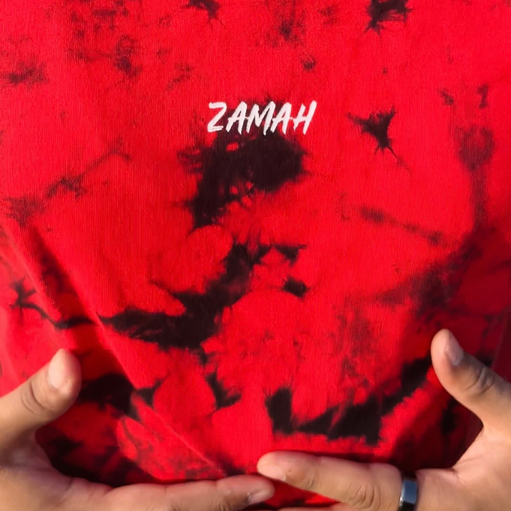 Red Acid Wash Oversized Tee