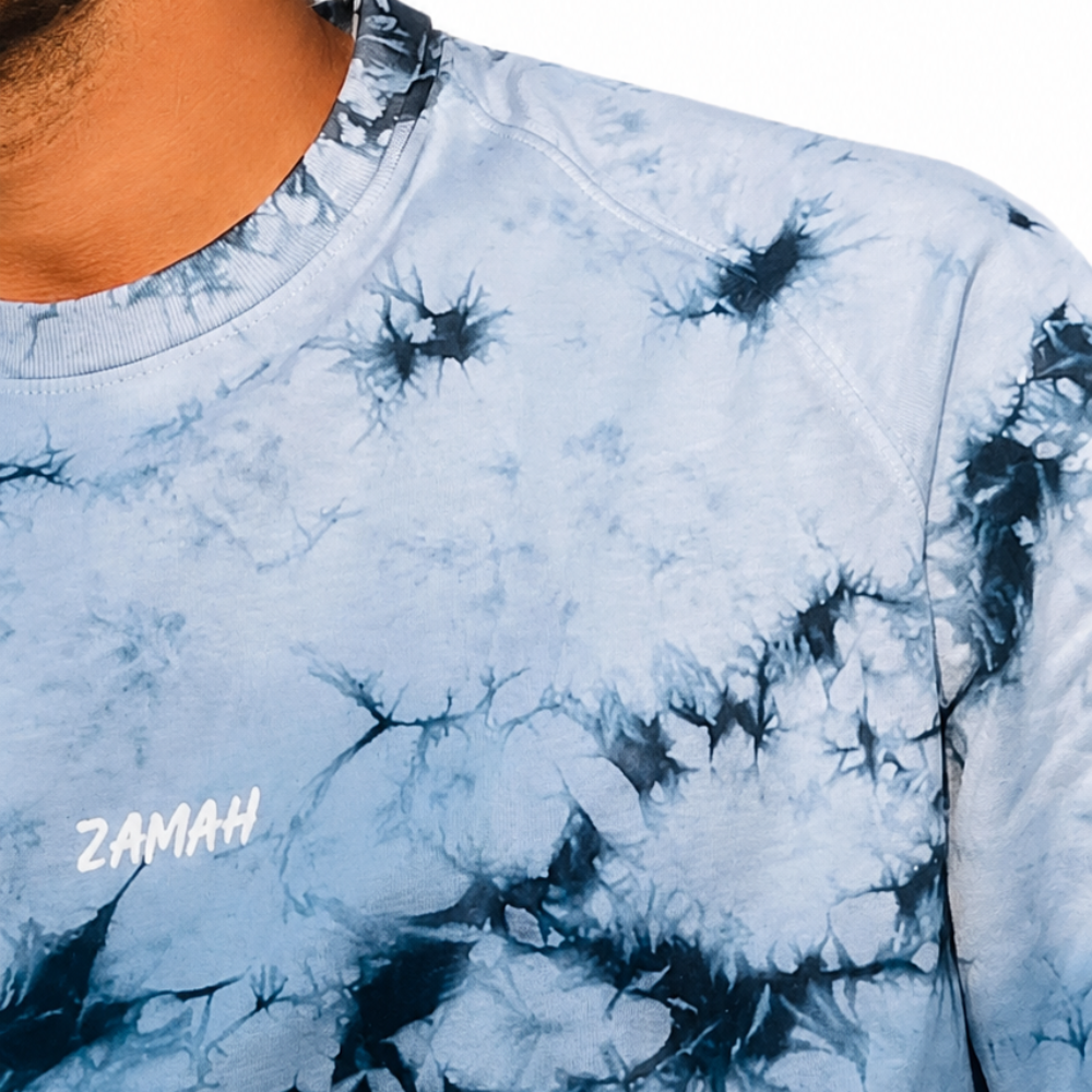 Blue Acid Wash Oversized Tee