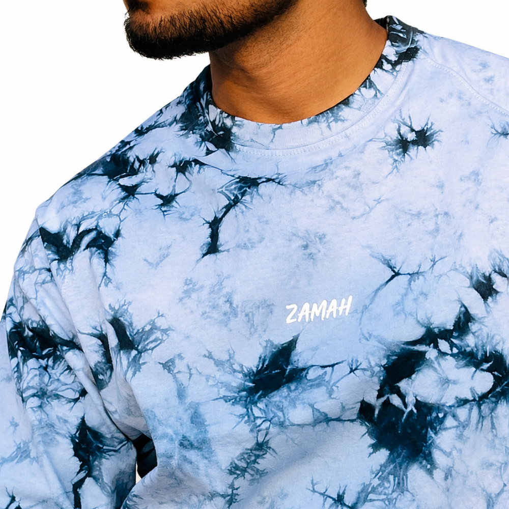 Blue Acid Wash Oversized Tee