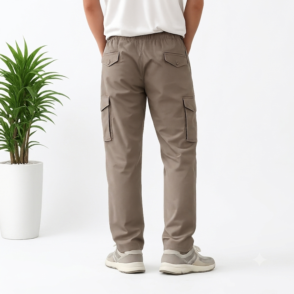 Brown Straight Fit Cargo Pant